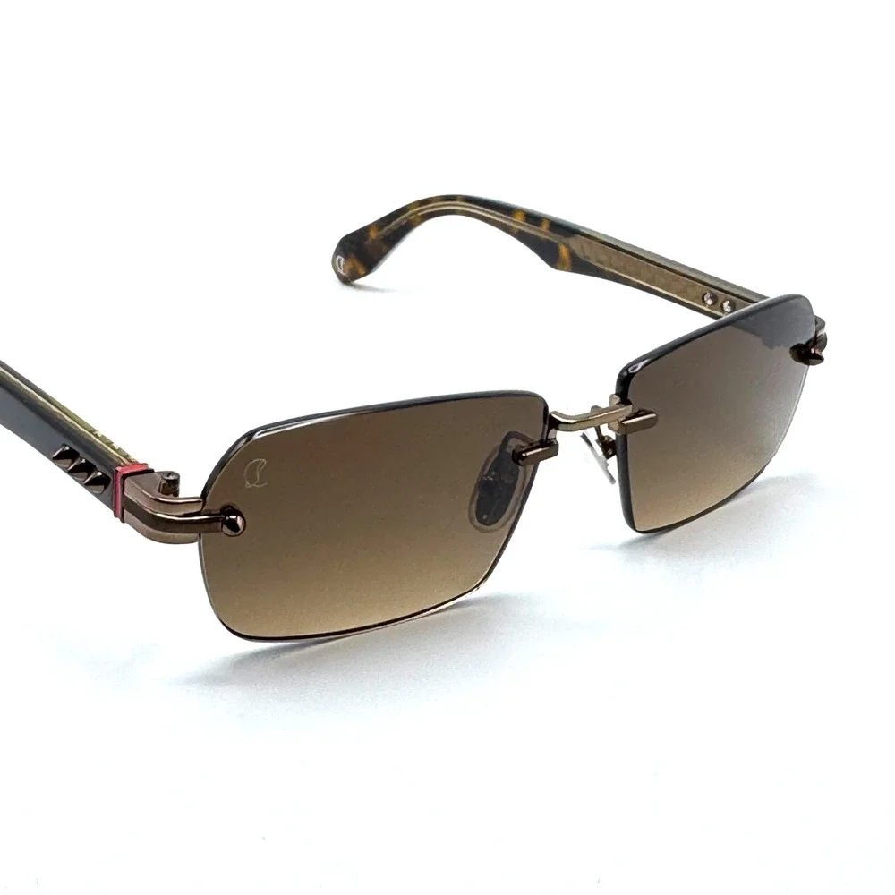 Christian Louboutin Sunglasses Greggo LB0041 36F Bronze Rimless Frame 56-16-145